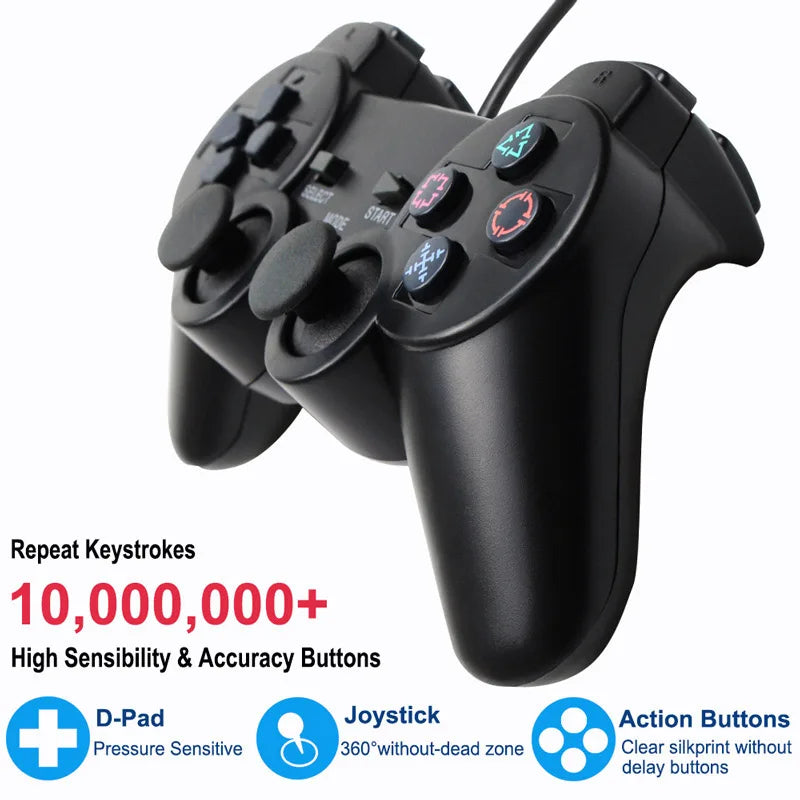 Wired Gamepad for Sony PS2 Controller for Mando PS2/PS2 Joystick for Playstation 2 Vibration Shock Joypad Wired USB PC Controle