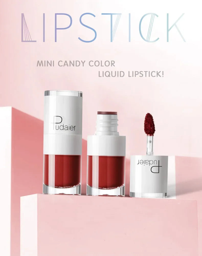 1PC Sexy Pink Women's Lipstick 16 Colors Lasting Waterproof Liquid Pencil Matte Liquid Lipsticks Makeups Non-Stick Cup Lip Gloss