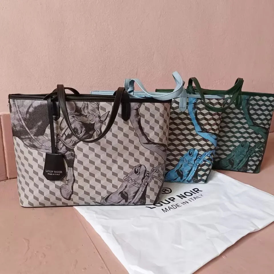 LOUP NOIR New Tote Bag for Women Famous Brands Bag Large Capacity Shoulder Women Bags High Quality Casual Totes LOUP NOIR Bag