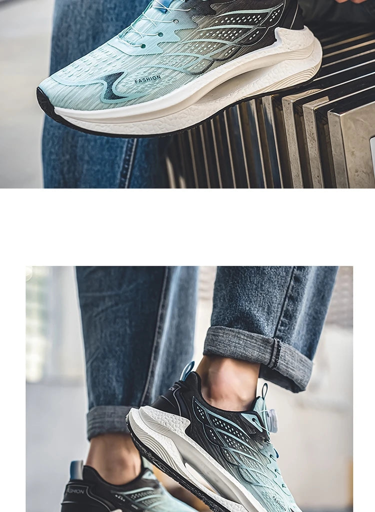 Summer Breathable Casual Sports Shoes for Men, New Fashion Trend, Versatile Breathable Mesh Swivel Buckle Running Shoes, Suitable for Daily Wear in Outdoor Sports