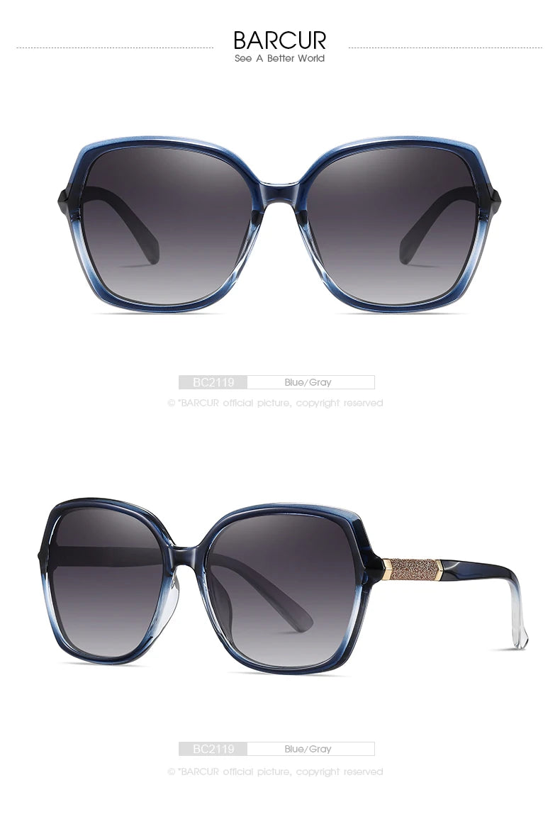 BARCUR Women Polarized Sunglasses UV400 Lady Fashion Gradient Sun Glasses for Women Eyewear Accessory