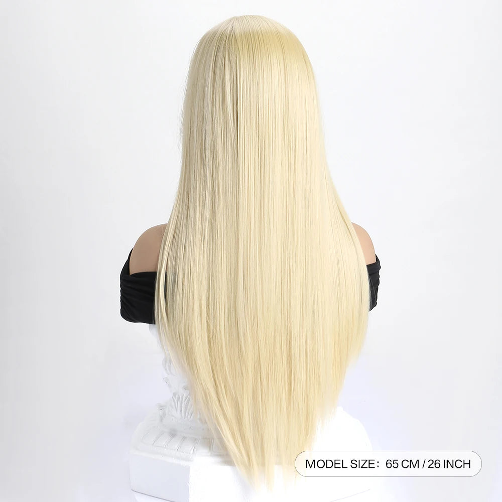 26Inch Colour Wig Long Straight Synthetic Wig for Women Fashion Wig for for Daily Halloween Costume Party Cosplay 