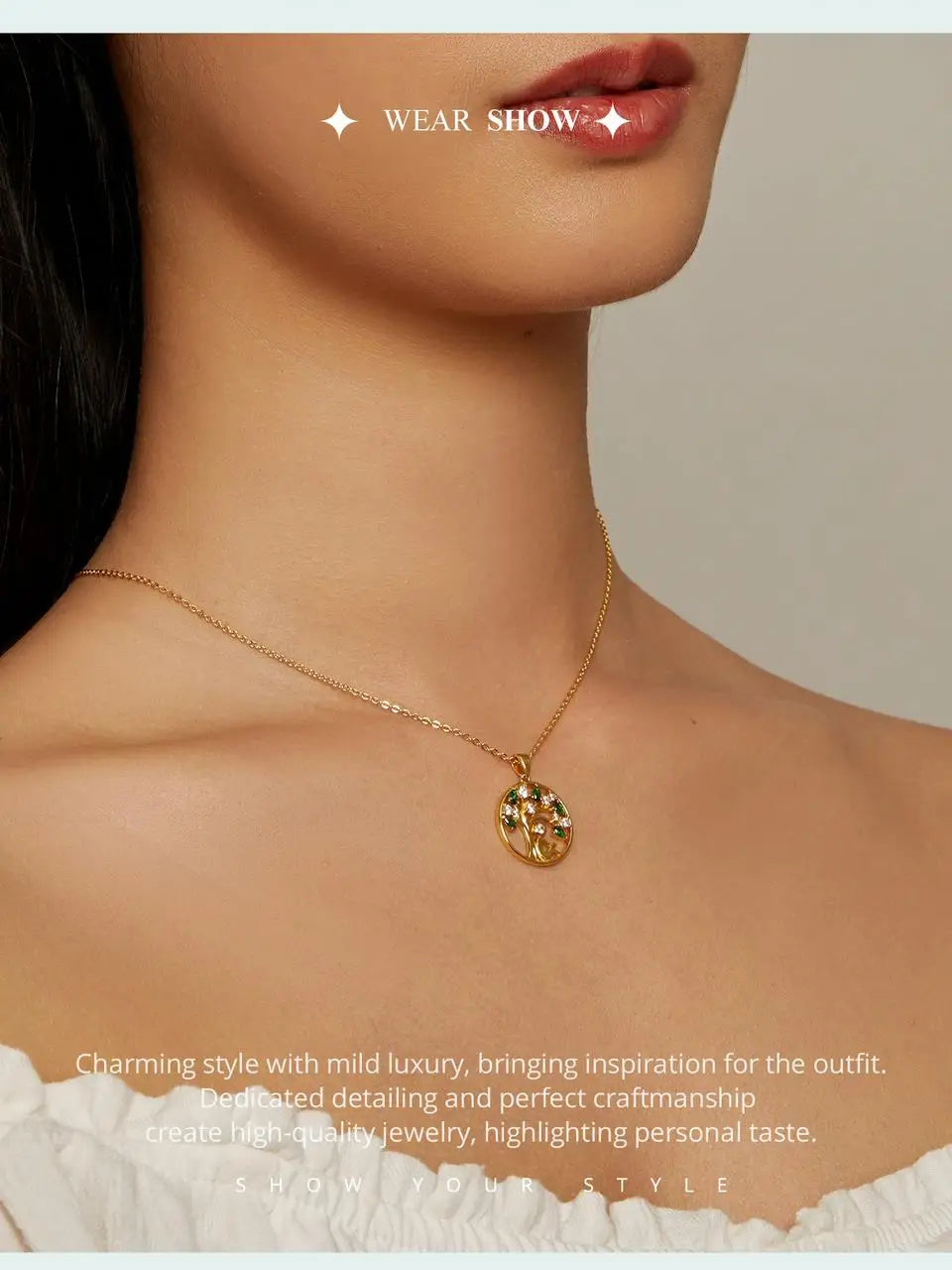 BAMOER 925 Sterling Silver Tree of Life Necklace for Women, 14K Gold Plated Lucky Tree Pendant Necklaces Jewelry for Girlfriend