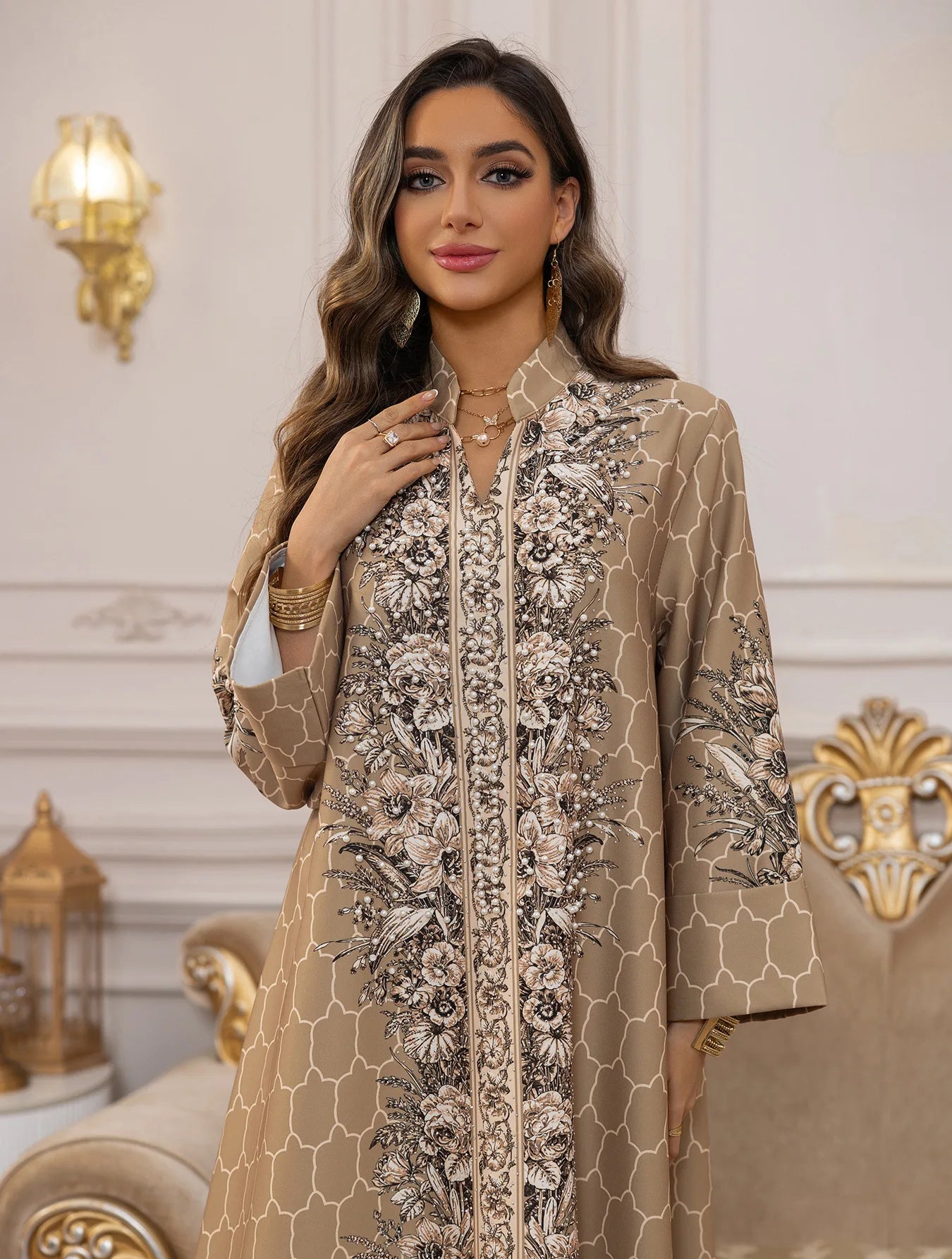 Muslim Dress Women Abaya for Eid Diamond Party Dresses Arab Long Robe Print Abayas Dubai Morocco Kaftan Islam Jalabiya Vestidos