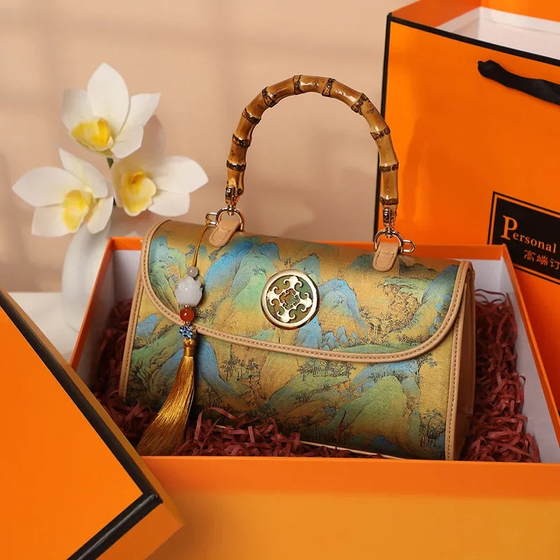 1PCS Chinese style Women's Bag New Light Luxury Atmospheric High-end Handbag Large Capacity Single-Shoulder Crossbody Bag