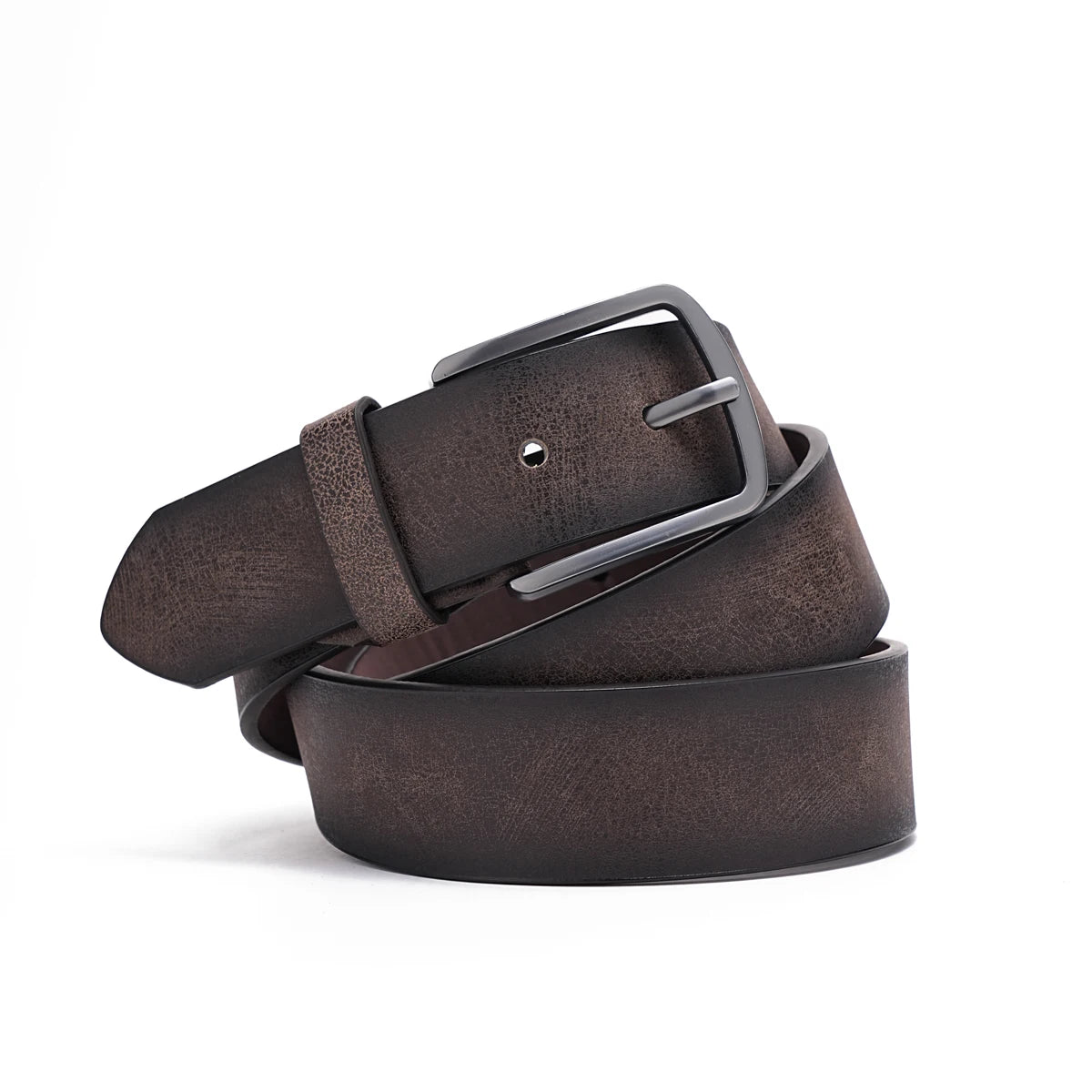 A men's PU belt suitable for leisure business gifts (send a perforated nail)