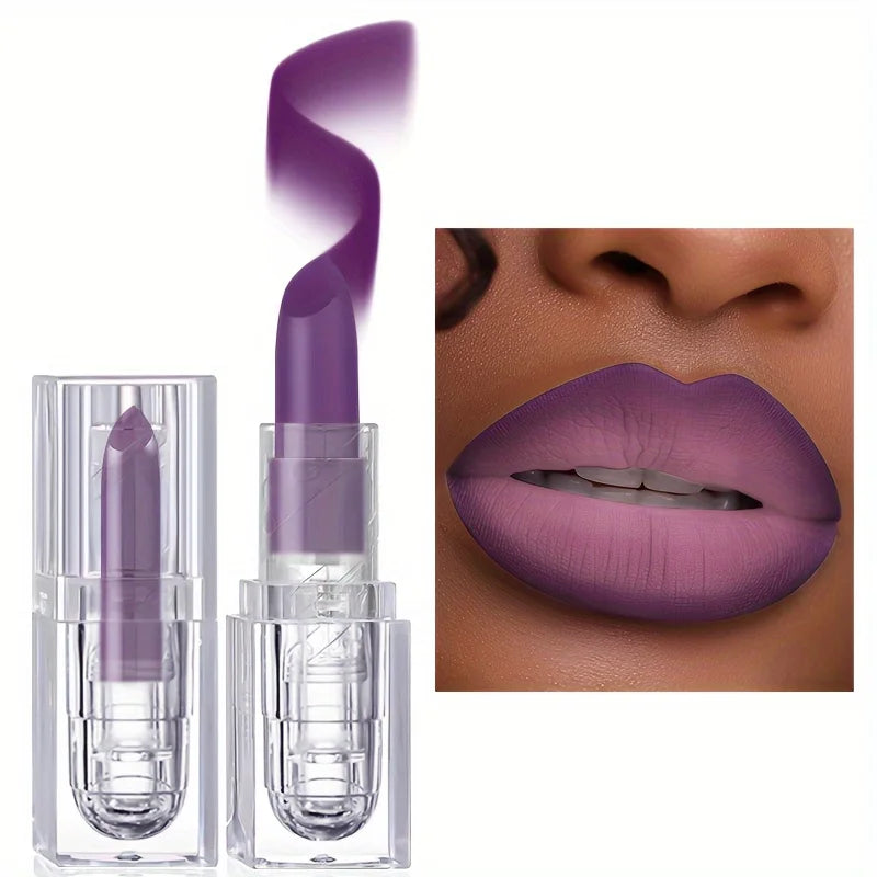 Matte Purple Lip Gloss Moisturizing Matte Glamor Non-stick Cup High Pigmented Lipsticks For Cosplay Party Makeup Cosmetics