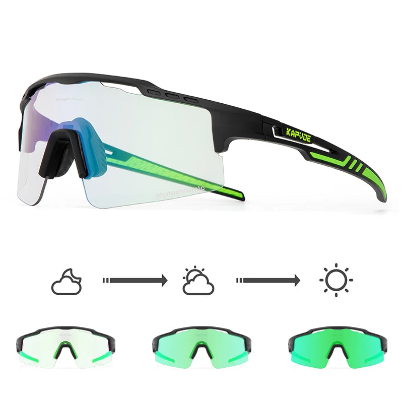 KAPVOE Photochromic Cycling Glasses Outdoor Sports Sunglasses for Man Bicycle Eyewear MTB Cycling Women Road Bike UV400 Goggles