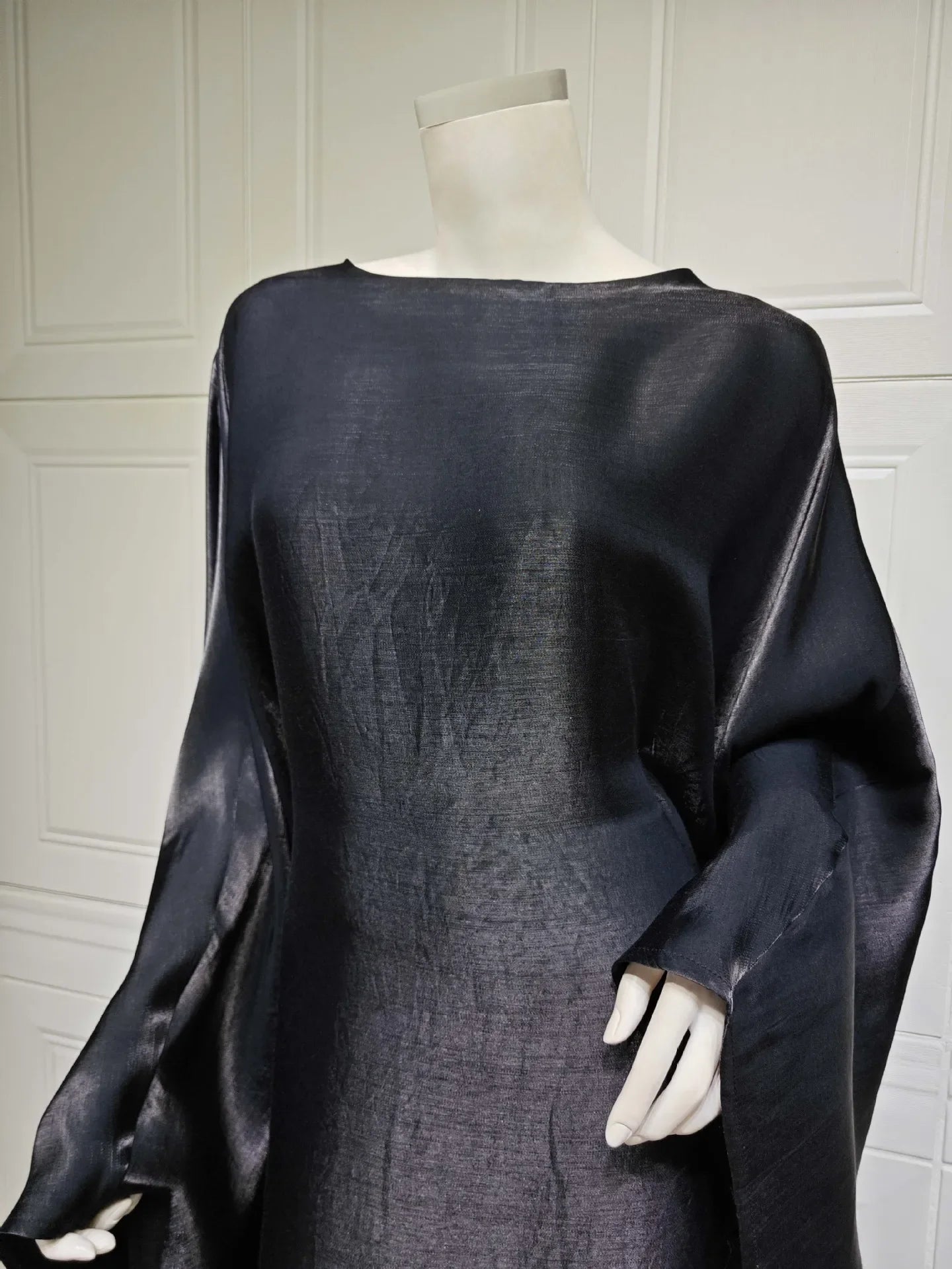 2024 Muslim Dress Women Summer Fashion Muslim Long Sleeve Satin Plus Size Long Abaya Kaftan Abaya Dubai Abaya Muslim Clothes