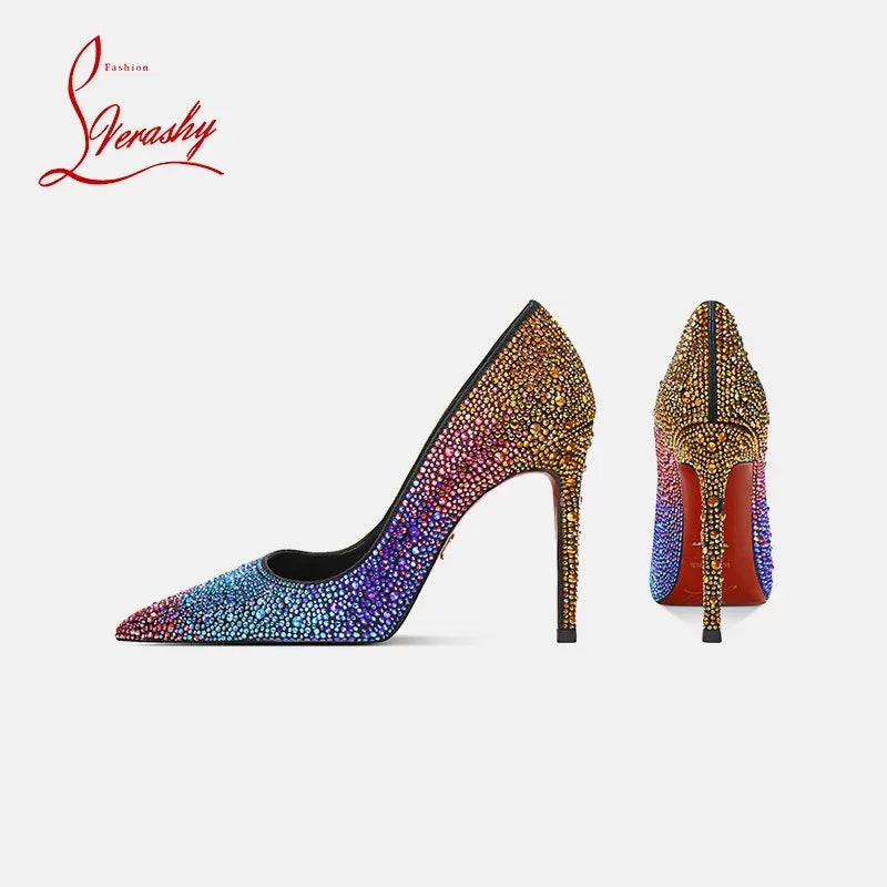 Full Diamond High Heel Pumps – Bling Rhinestone Stiletto Wedding Shoes