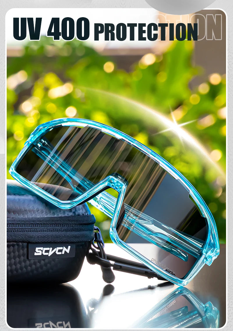 SCVCN New Photochromic Glasses Cycling Sunglasses Men Outdoor Sports Glasses Women Driving Bicycle Eyewear UV400 Hiking Goggles