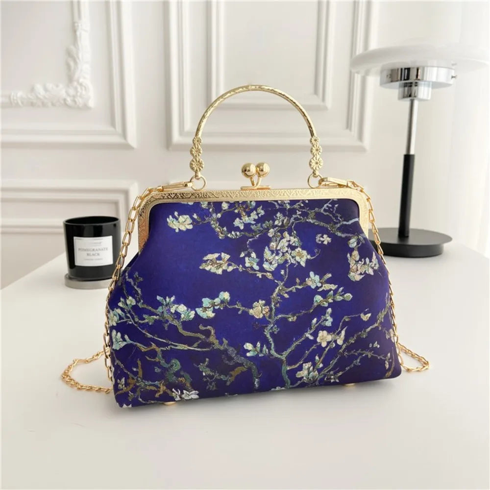 Fashion Chinese Style Banquet Bag Embroidery Pearl Handle Qipao Bag Trendy High Capacity Cosmetic Bag Women