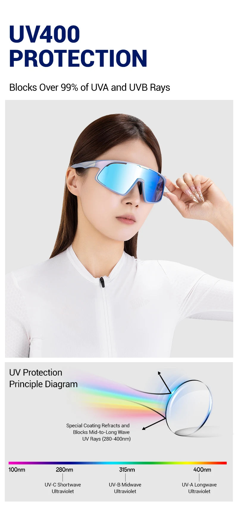 Kapvoe New Cycling Glasses Sports Glasses Sunglasses Men Women Hiking Glasses Bike MTB Bicycle Outdoor Eyewear UV400 Goggles