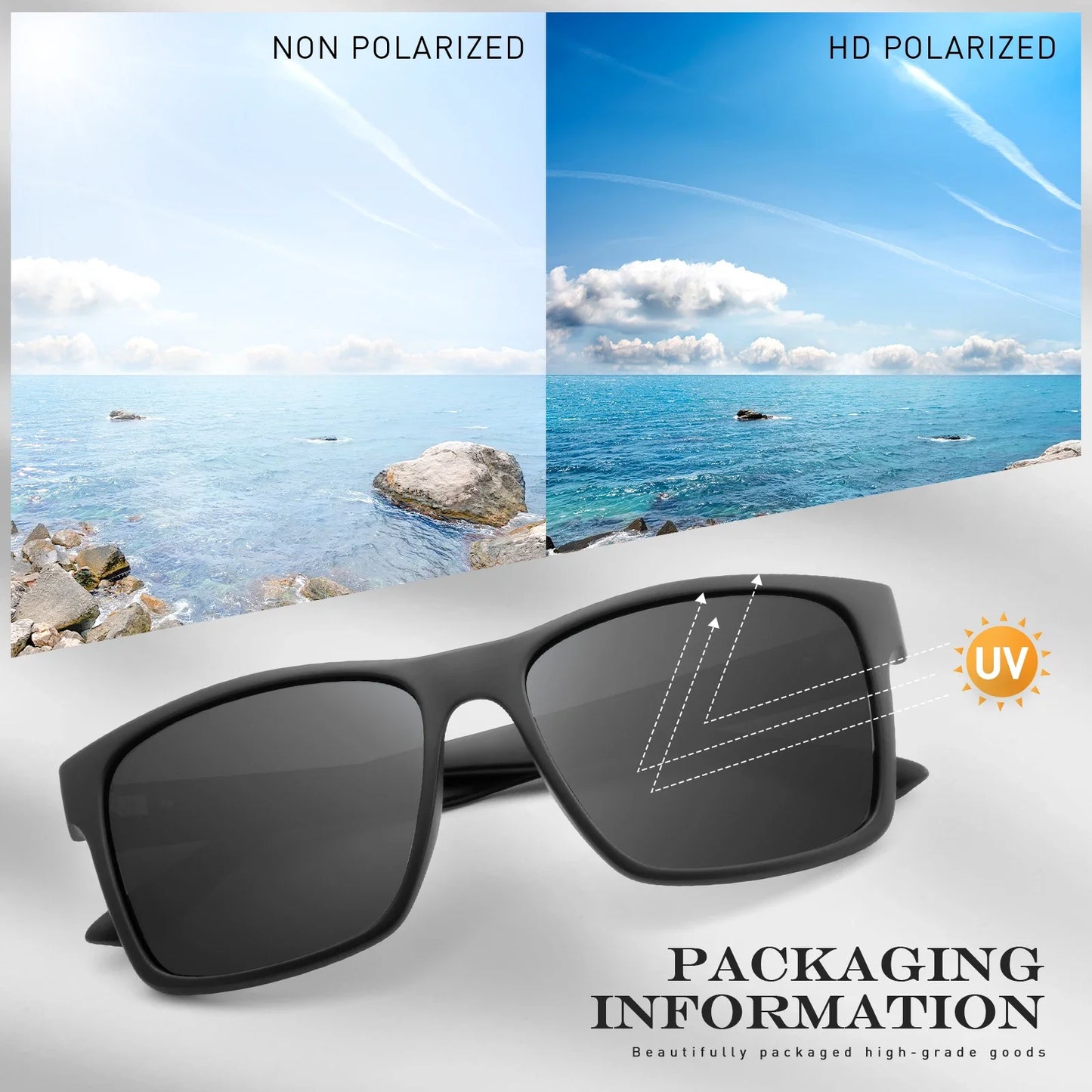 Kapvoe Men Fashion Sunglasses Luxury Polarized Glasses for Driving Fishing Cycling Glasses Golf Women Bike Goggles Retro Shades