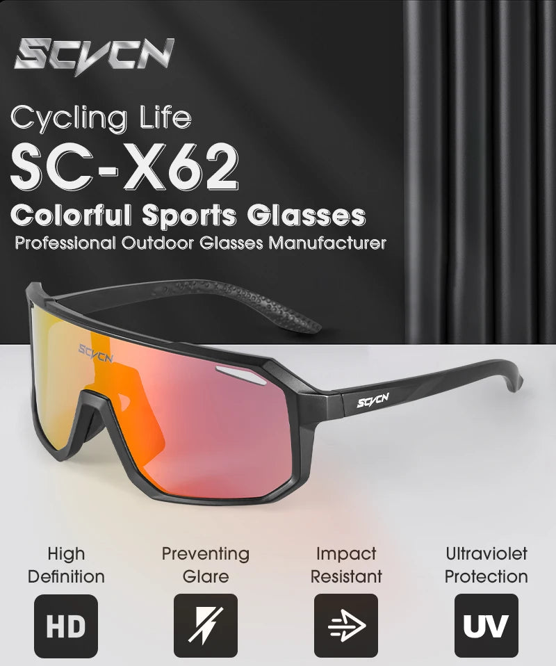 SCVCN Outdoor MTB Driving Glasses Cycling Sunglasses UV400 Women Sports Running Eyewear Men Road Bicycle Glasses Bike Goggles
