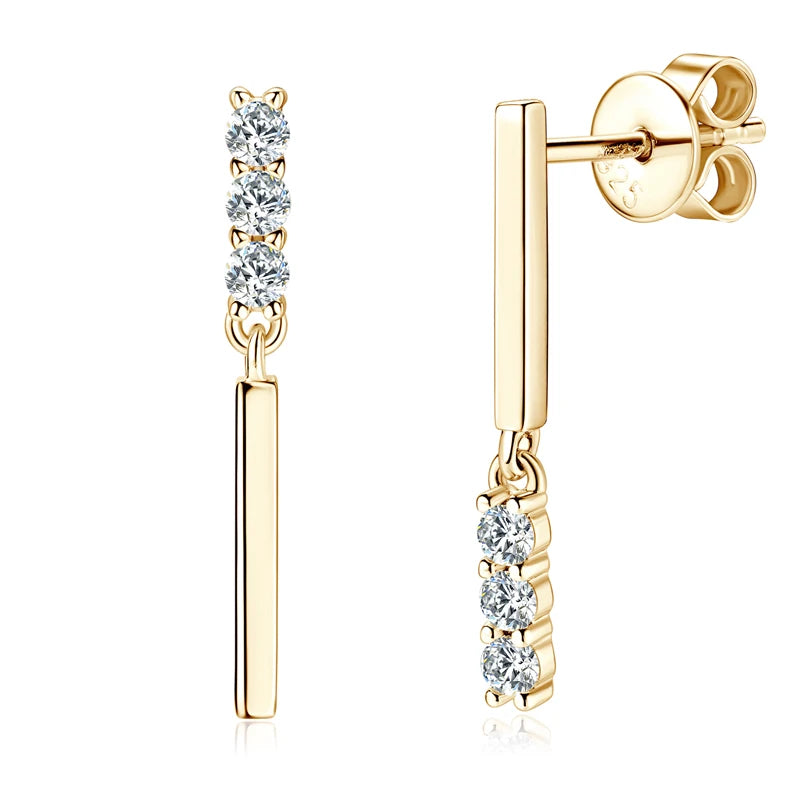 Lnngy Pendientes Plata 925 Sterling Silver Stud Earring for Women Mini 2mm Moissanite Earrings Fashion Tassel Jewelry Gift