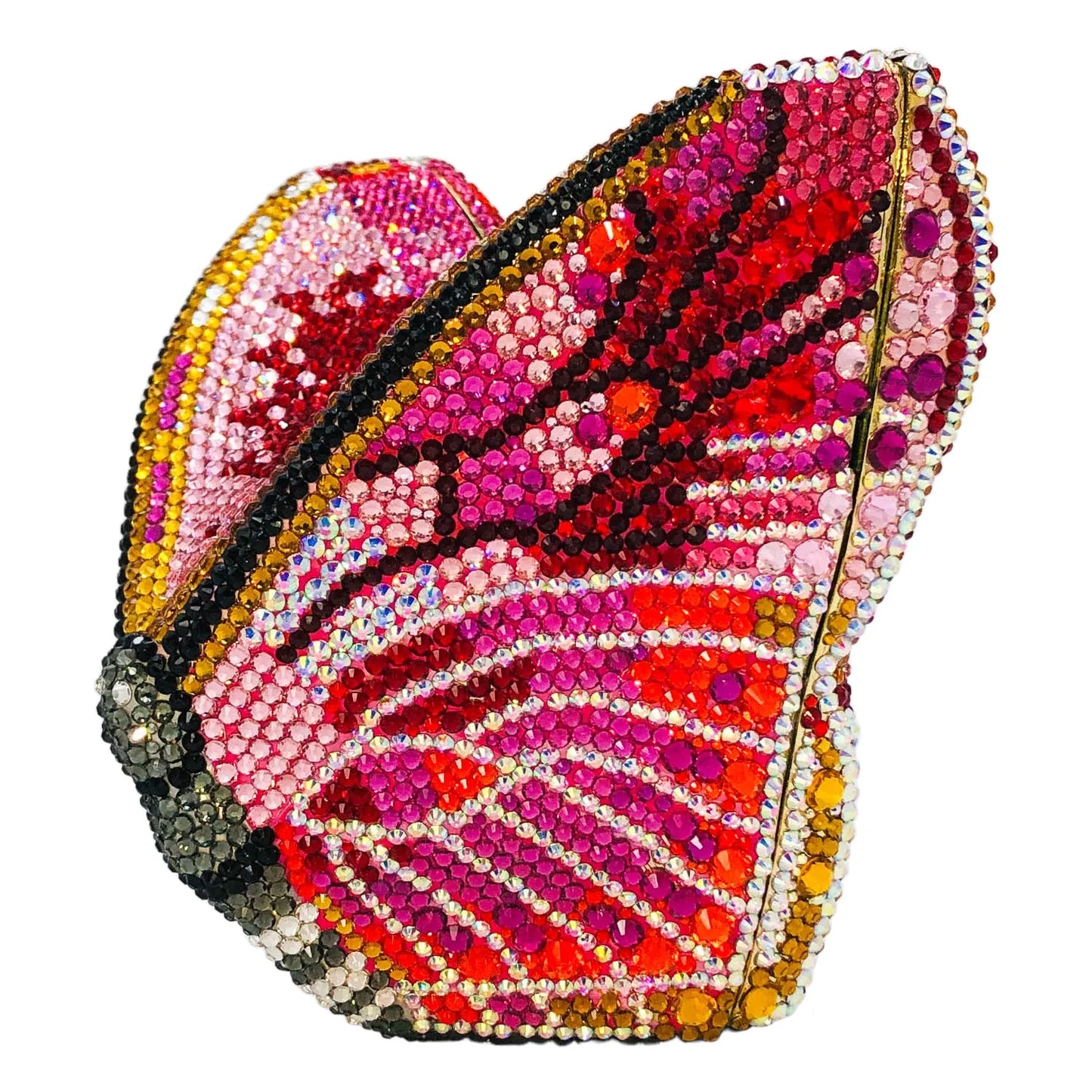 Boutique De FGG Novelty Butterfly Rhinestone Clutch Purse Handmade Women Crystal Clutch Evening Bags Party Prom Minaudiere Bag