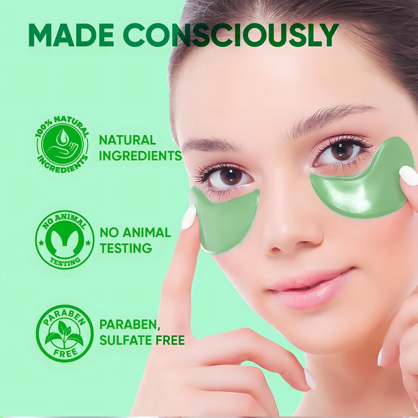 60pcs seaweed hyaluronic acid eye mask to remove dark circles collagen eye patch facial care products