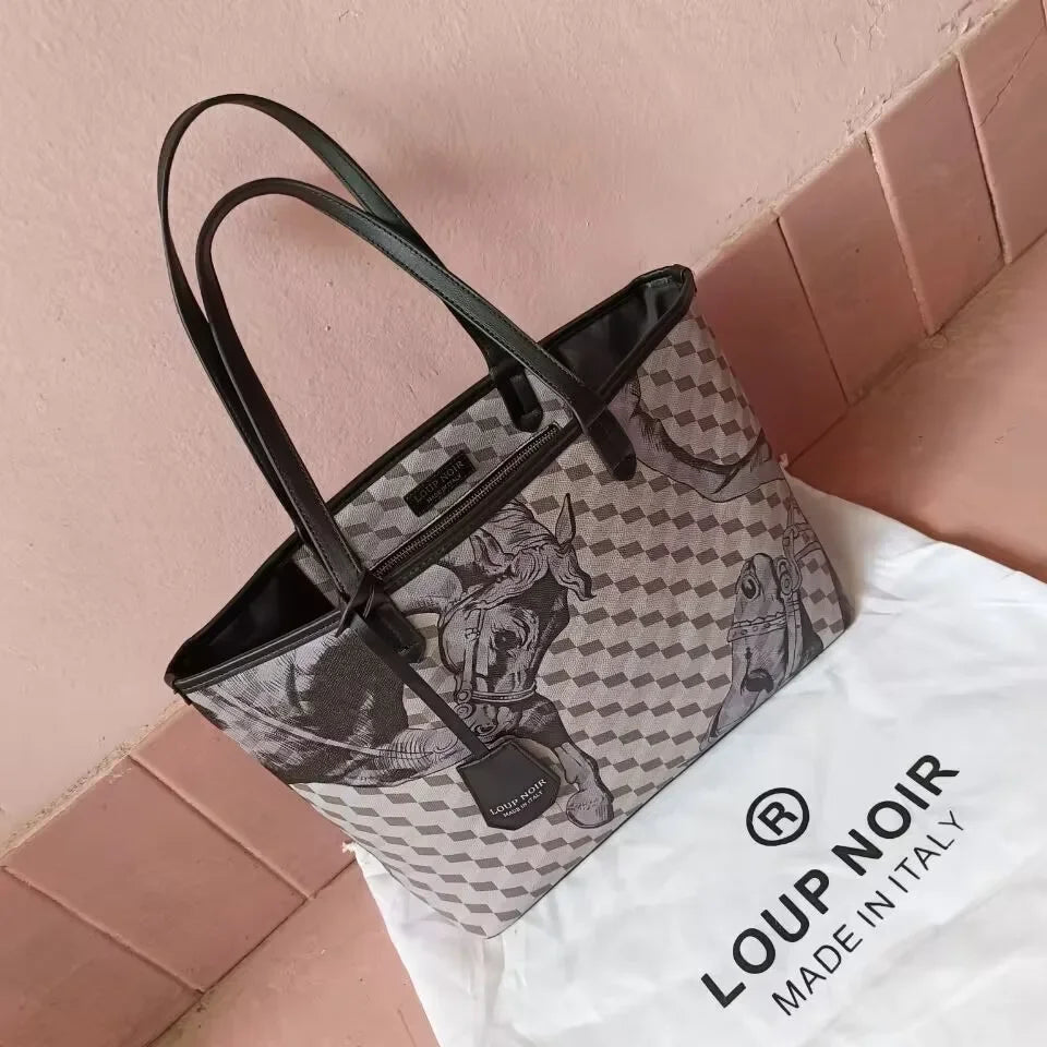 LOUP NOIR New Tote Bag for Women Famous Brands Bag Large Capacity Shoulder Women Bags High Quality Casual Totes LOUP NOIR Bag