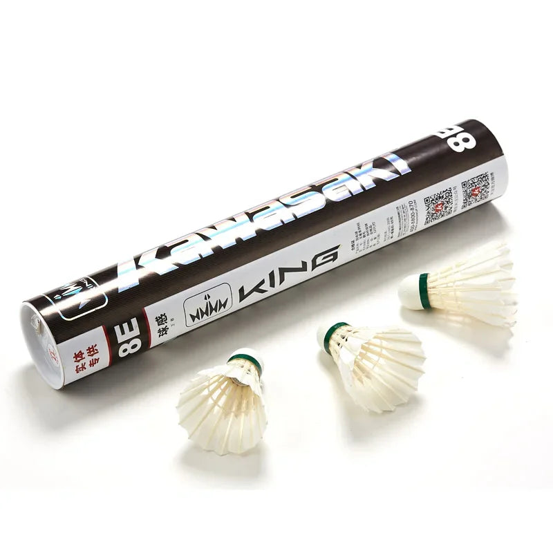 Kawasaki Badminton Shuttlecock for Clubs & Training Racquet Sport 6E/8E/10E Badminton Feather Shuttlecock Durable Badminton Ball