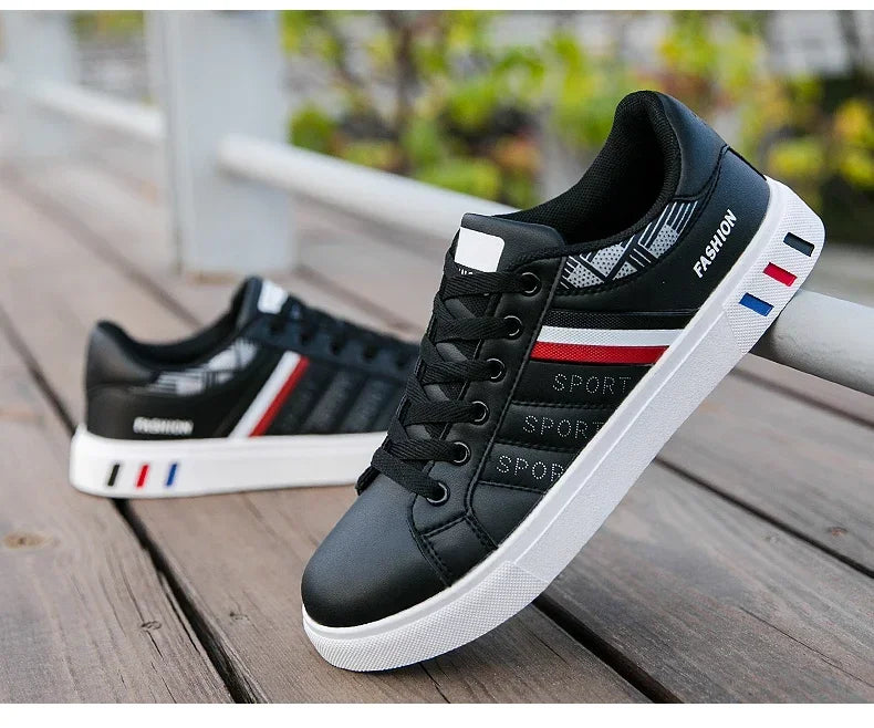 2024 Mens Casual Sneakers New Fashion Lace-up White Shoes Student Comfort Sports Plus Size Vulcanized Shoes Zapatillas De Hombre