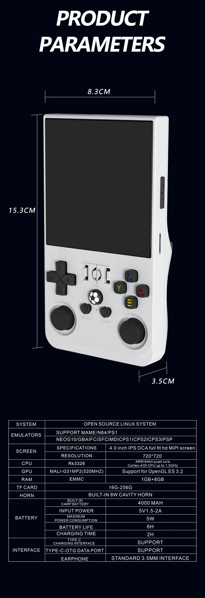 R36 Max Retro Video Game Console Consola Portable Handheld Game Player Android Linux System 4.0 Inch IPS Screen 64GB 128GB Wifi