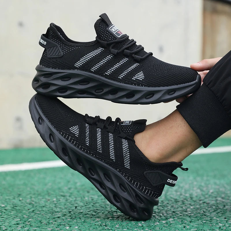 Men's casual shoes fashion sneakers breathable running shoes mesh lightweight outdoor walking training tennis shoes plus size