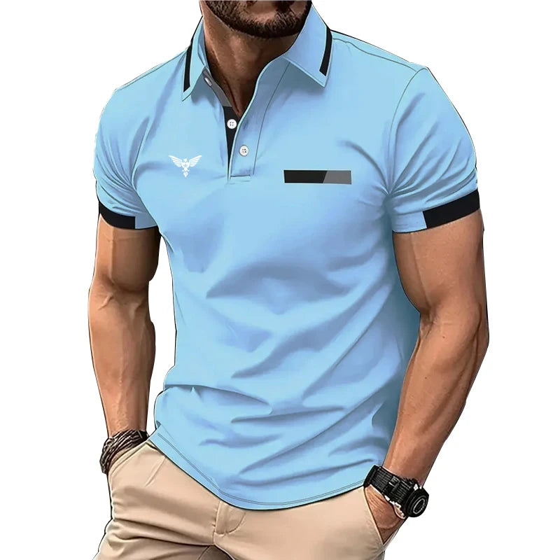 Men Clothes Summer Fashion Short Sleeve Sport Lapel Business Casual Polo Shirt Men 3D Digital Print Quick Drying Golf Polo Shirt