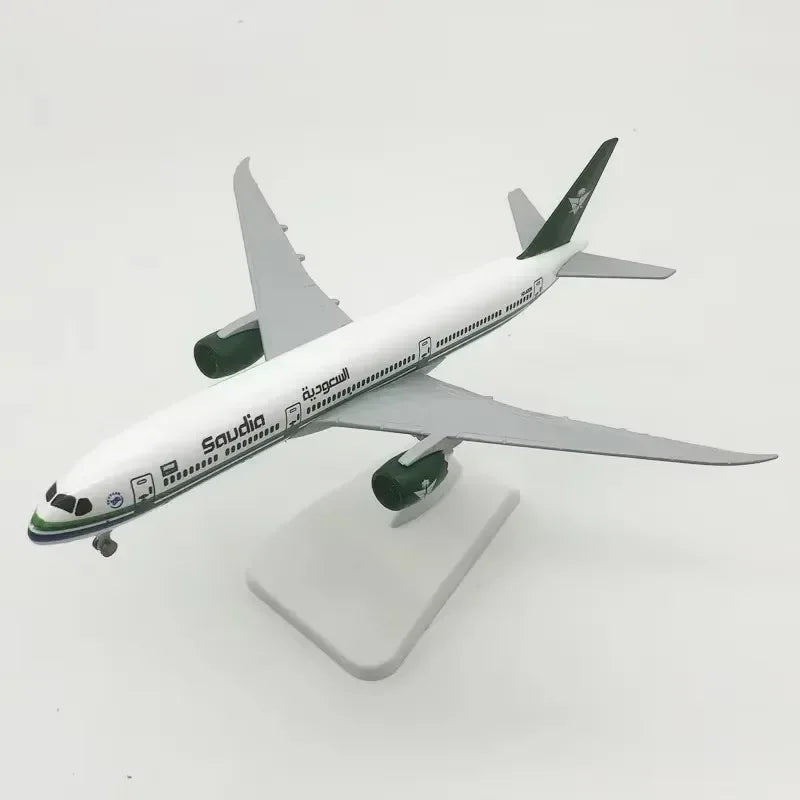 Metal Aircraft Model 20cm Alloy Metal B787 Saudi Model Replica With Landing Gear Alloy Material Aviation Simulation Gift Collect