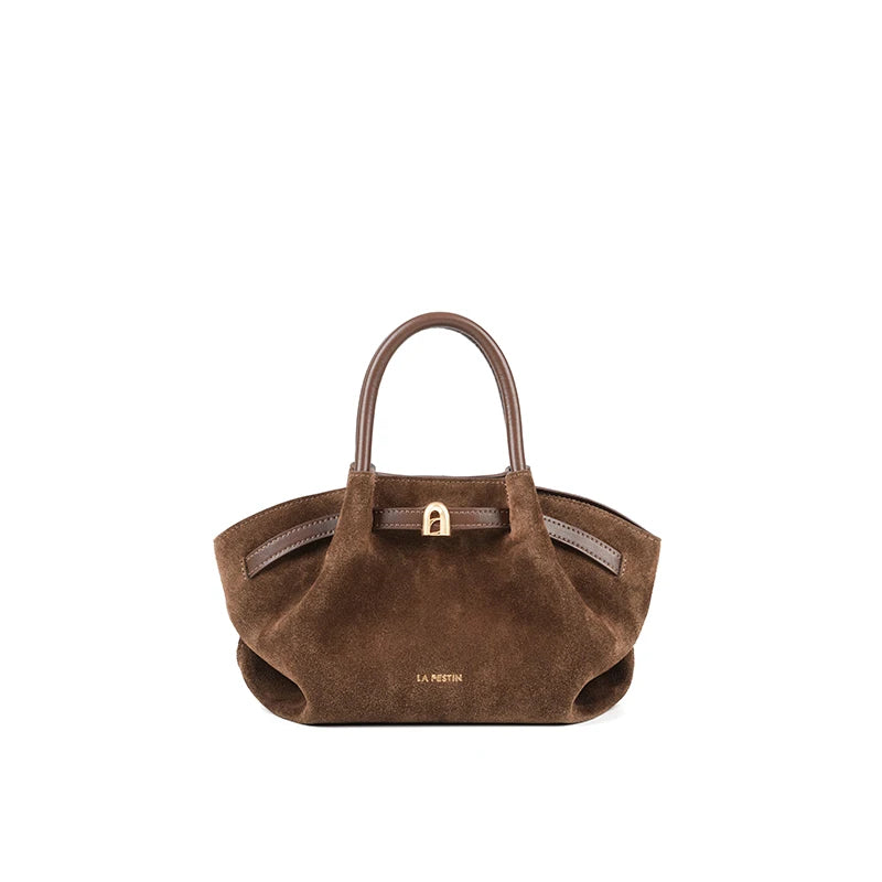 LA FESTIN Leather Bag New Suede Handbag Women's bags Luxury brand Bag Fashion Shoulder Bag Crossbody Bag Bucket Bag small size