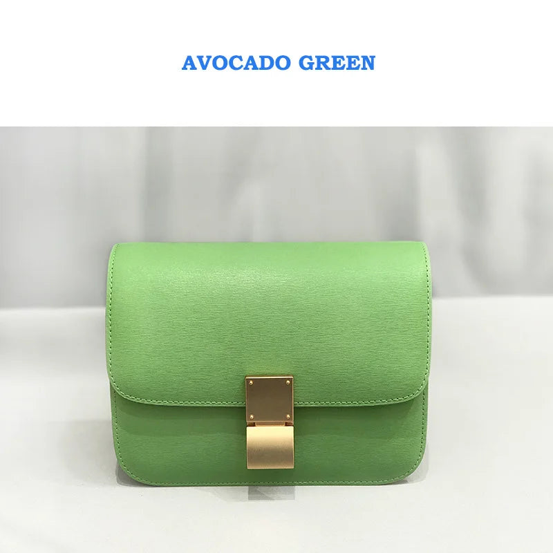 Women Shoulder Bag Female Split Leather Ins Vintage Messenger Lady Small Square Palm Texture Printing Box Flap Underarm Bag 2022