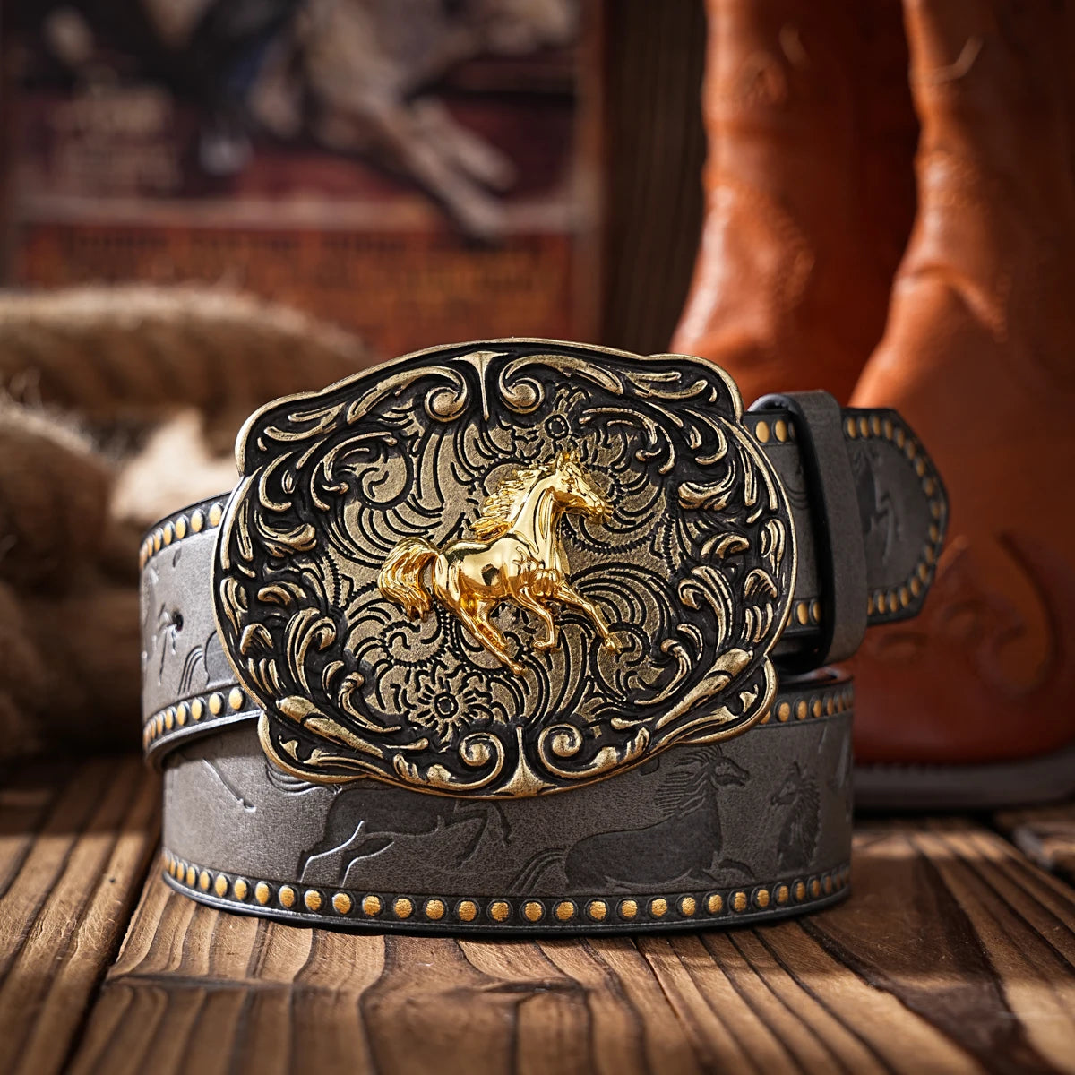Casual, individual and retro belts, Western-style clothing accessories, metal buckles, PU belts, suitable for both men and women