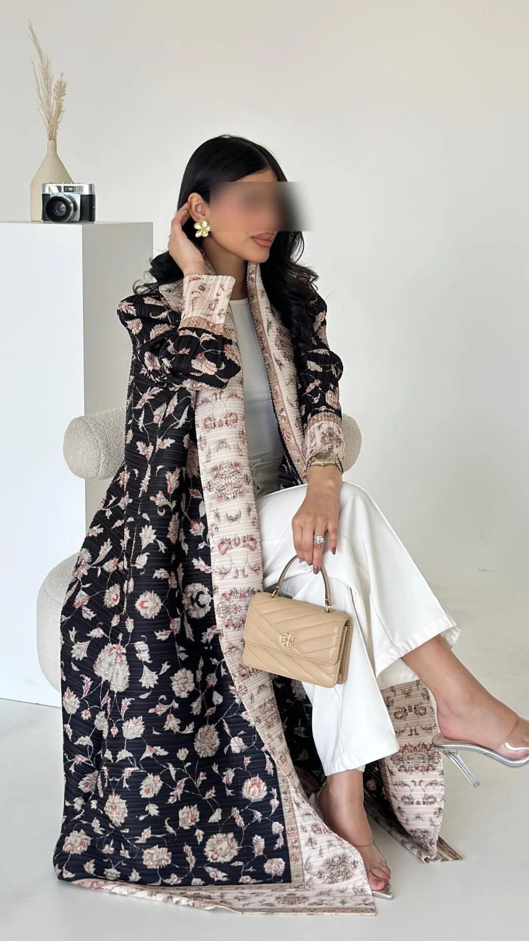Dubai Abaya Luxury Evening Coat – Pleated Formal Cardigan Robe for Women