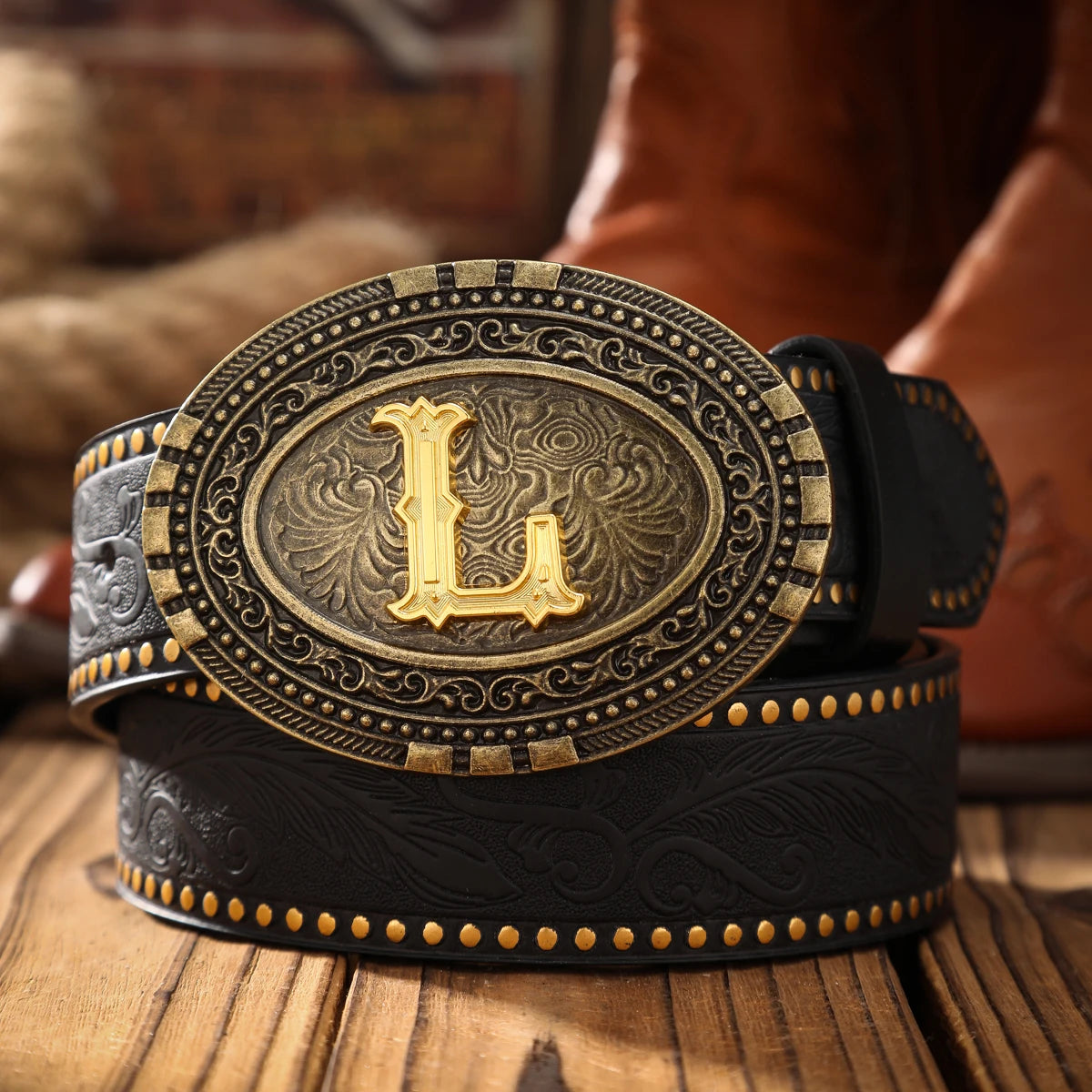 A men's and women's casual retro belt Western style! PU leather belt with metal buckle, suitable for daily work wear