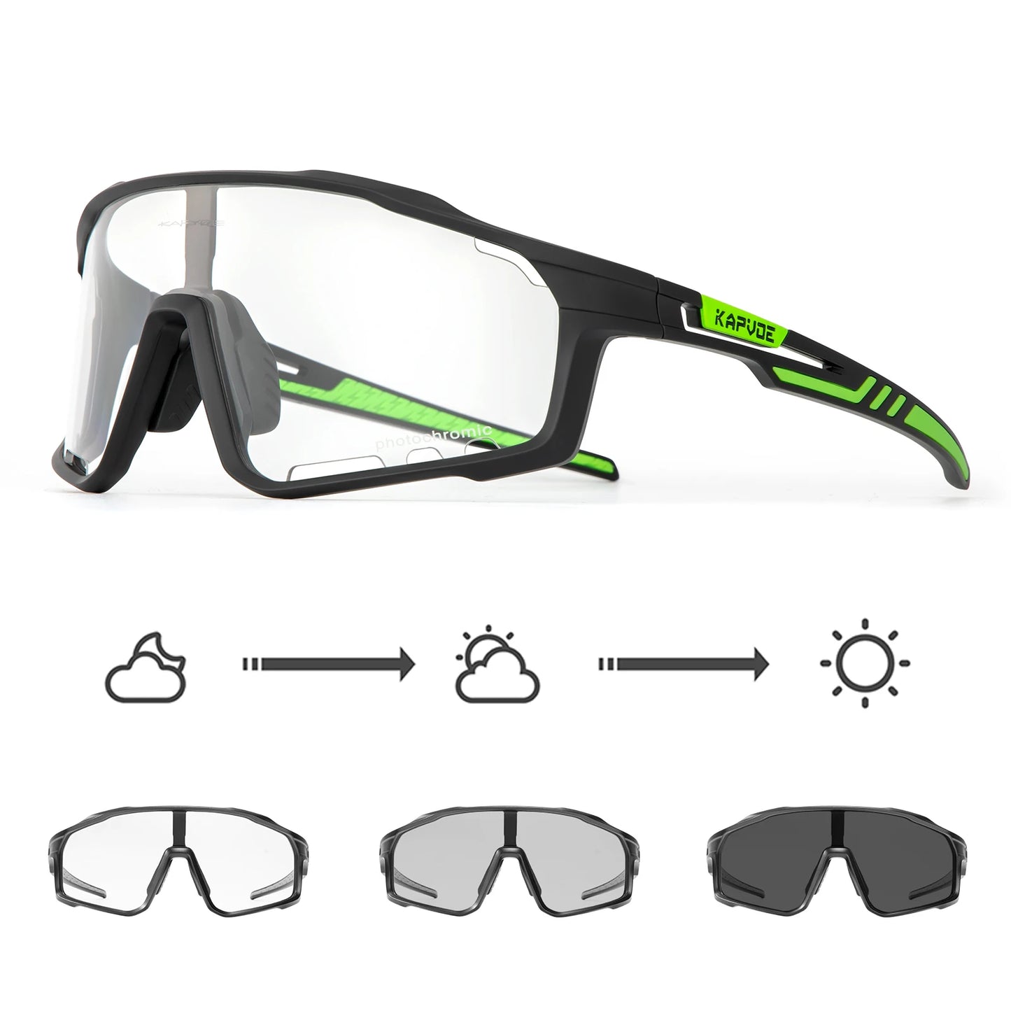 Kapvoe Outdoor Photochromic Sunglasses Anti-fog Cycling Glasses Bike Bicycle Men Women Sports Hiking MTB UV400 Anti-fog Goggles