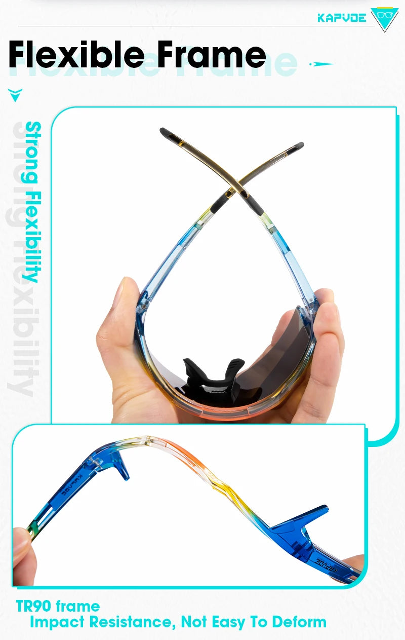 KAPVOE Photochromic Child Sunglasses Bicycle Cycling Glasses Teenagers Sports Glasses Boys Girls Windproof UV400 Goggles