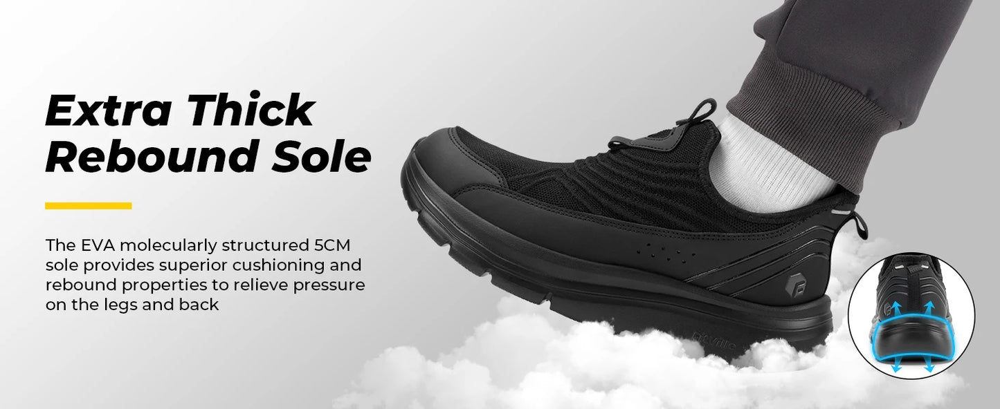 Fitville Wide Men's Slip-On Walking Shoes Lightweight Breathable Outdoor Casual Sports Running Shoes Sneakers For Swollen Feet