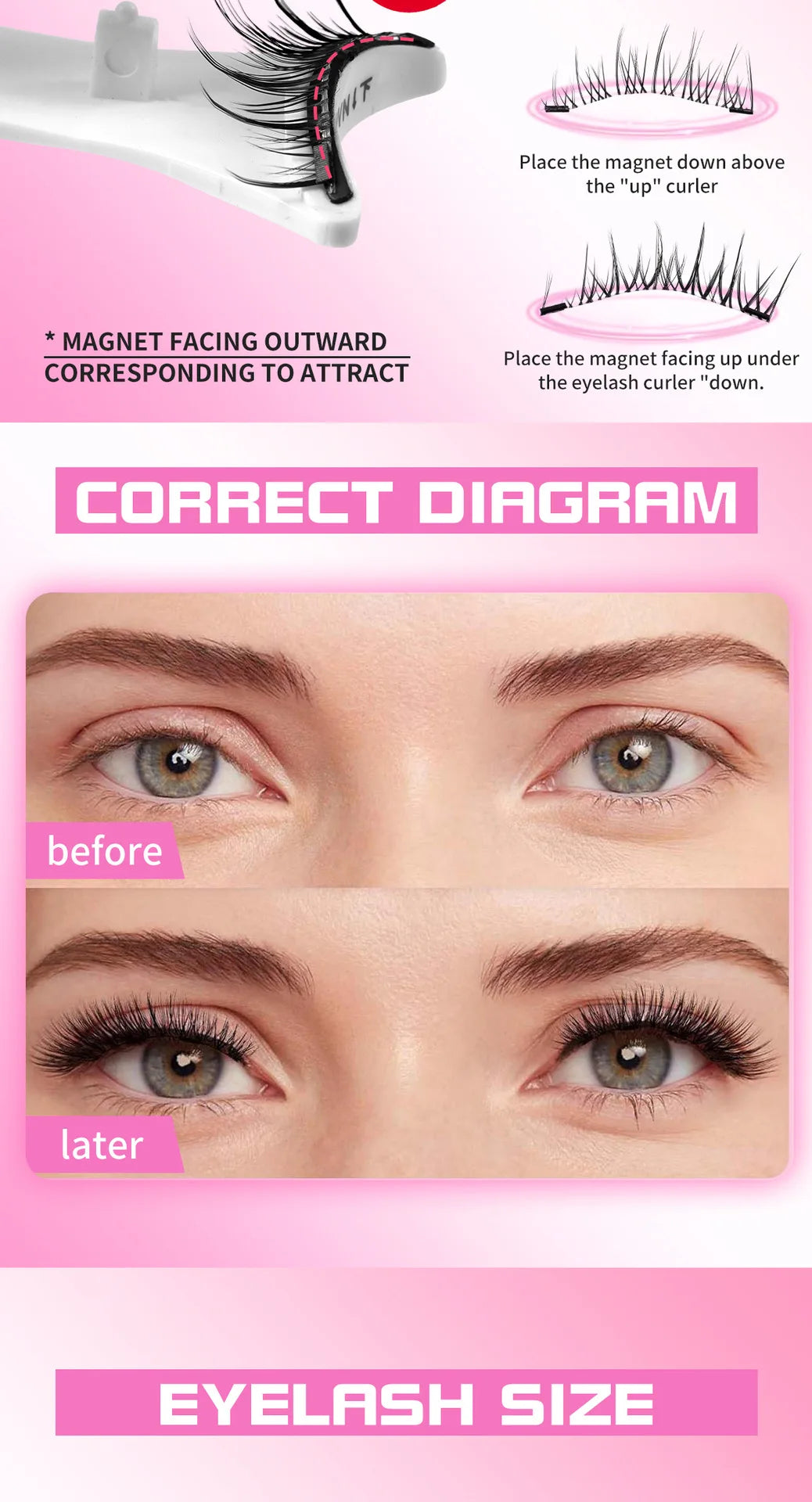 Magnetic False Eyelashes No Glue Needed - 3D Mink Eye Lashes Dramatic & Natural Look, Reusable Strip Lash Set