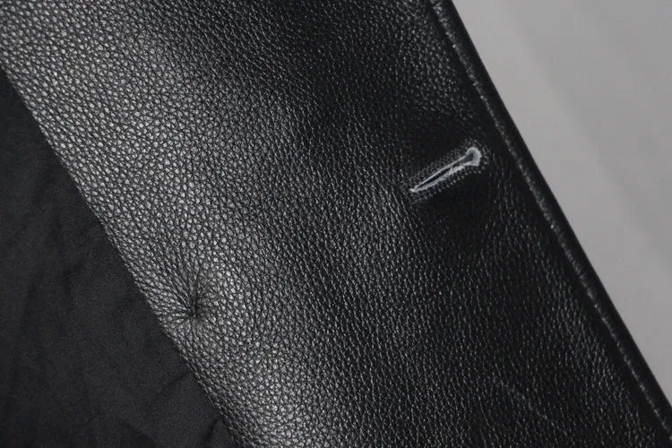 Men's Leather Trench Coat, Genuine Cowhide, Double Breasted, Extended Length Trench Long Coat Windproof Belt, Autumn Winter,6XL