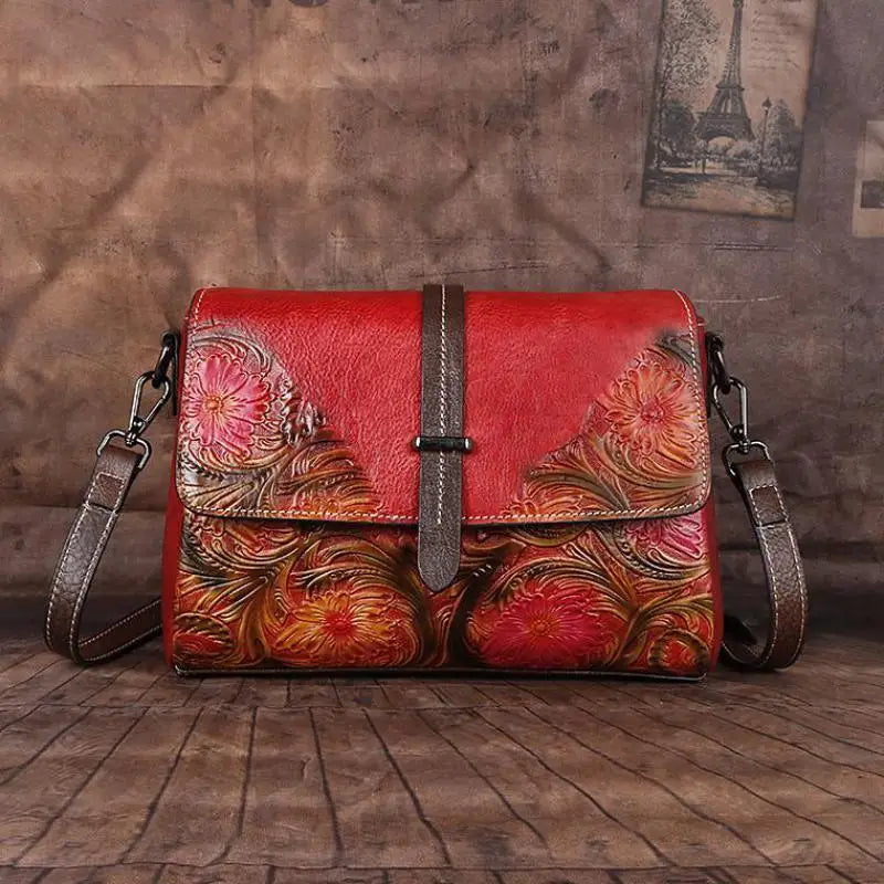 MOTAORA Women Shoulder Bag Genuine Leather Handbag Female Luxury Handmade Embossed Vintage Flap Bag High Quality Messenger Bags