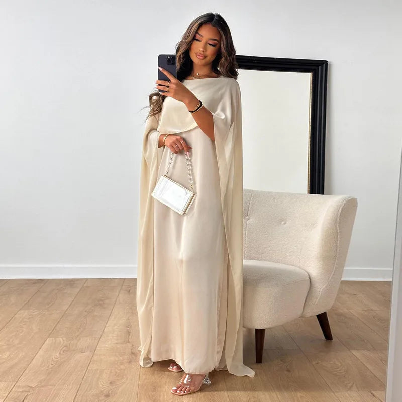 Women Dress Long Dresses Solid Round Neck Full Sleeve Casual Regular Loose Fit Elegant Splice High Waist Vestidos