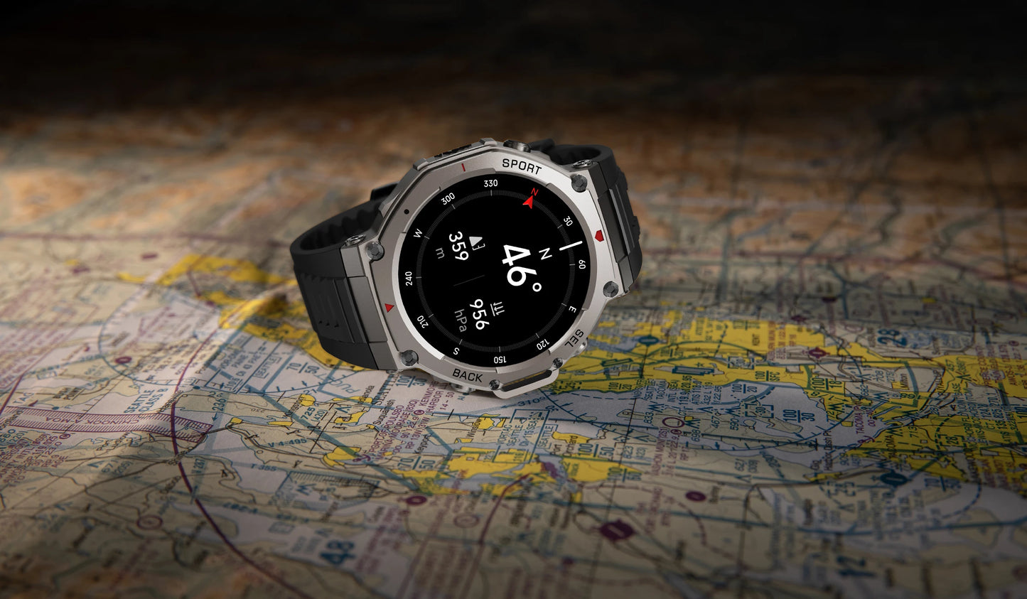 LIGE Fashion Smart Watch Bulit-in GPS Compass Altimeter Barometric 5ATM Waterproof AMOLED Screen Bluetooth Call Sport Smartwatch