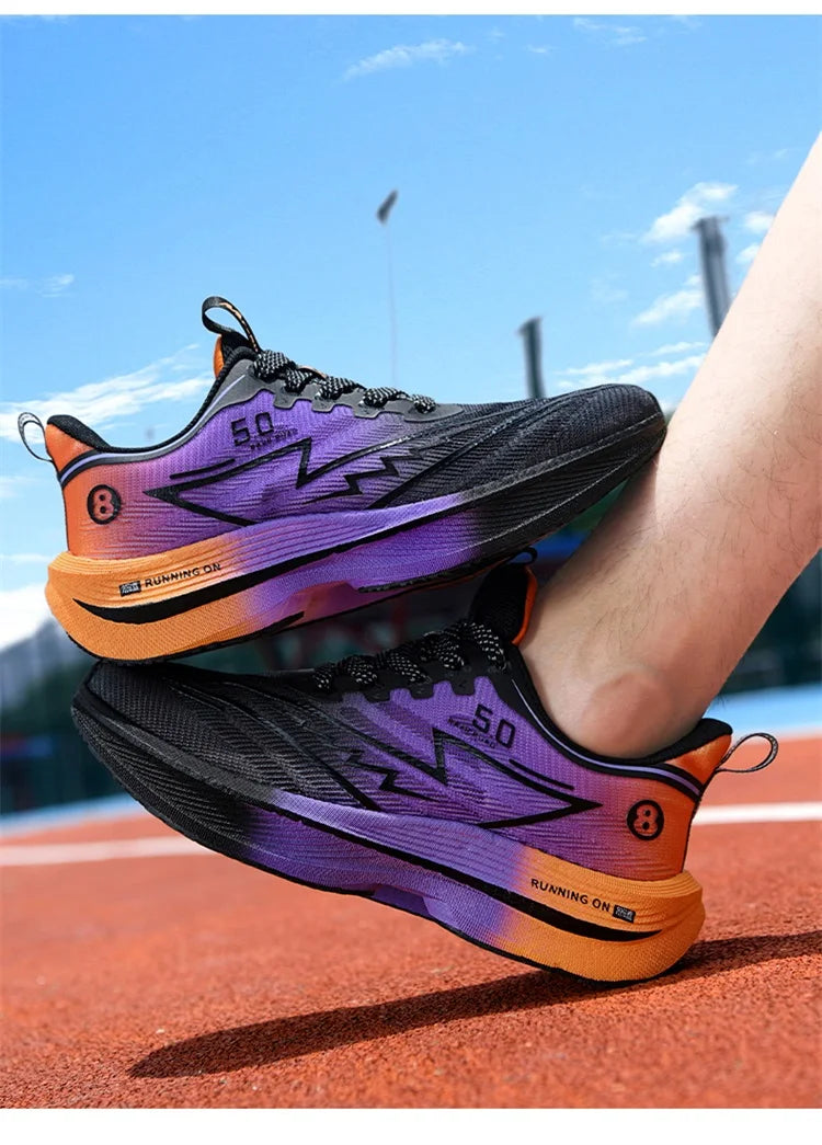 New Men's Carbon Plate Running Shoes Soft Cushion Shock Absorbing Sports Shoes Unisex Sneakers Light Anti-Slip Training Shoes