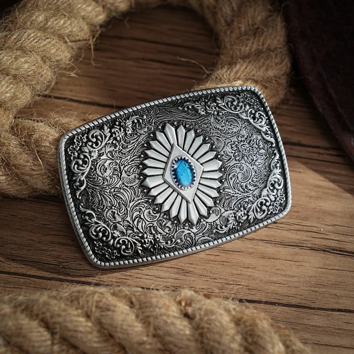 Western Belt Buckle Initial Vintage-Cowboy Rodeo Silver Large Belt Buckle for Men Women