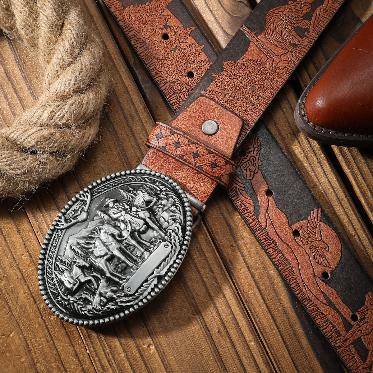 Vintage meets fashion! PU alloy buckle belt, suitable for both men and women, to create a personalized Western style