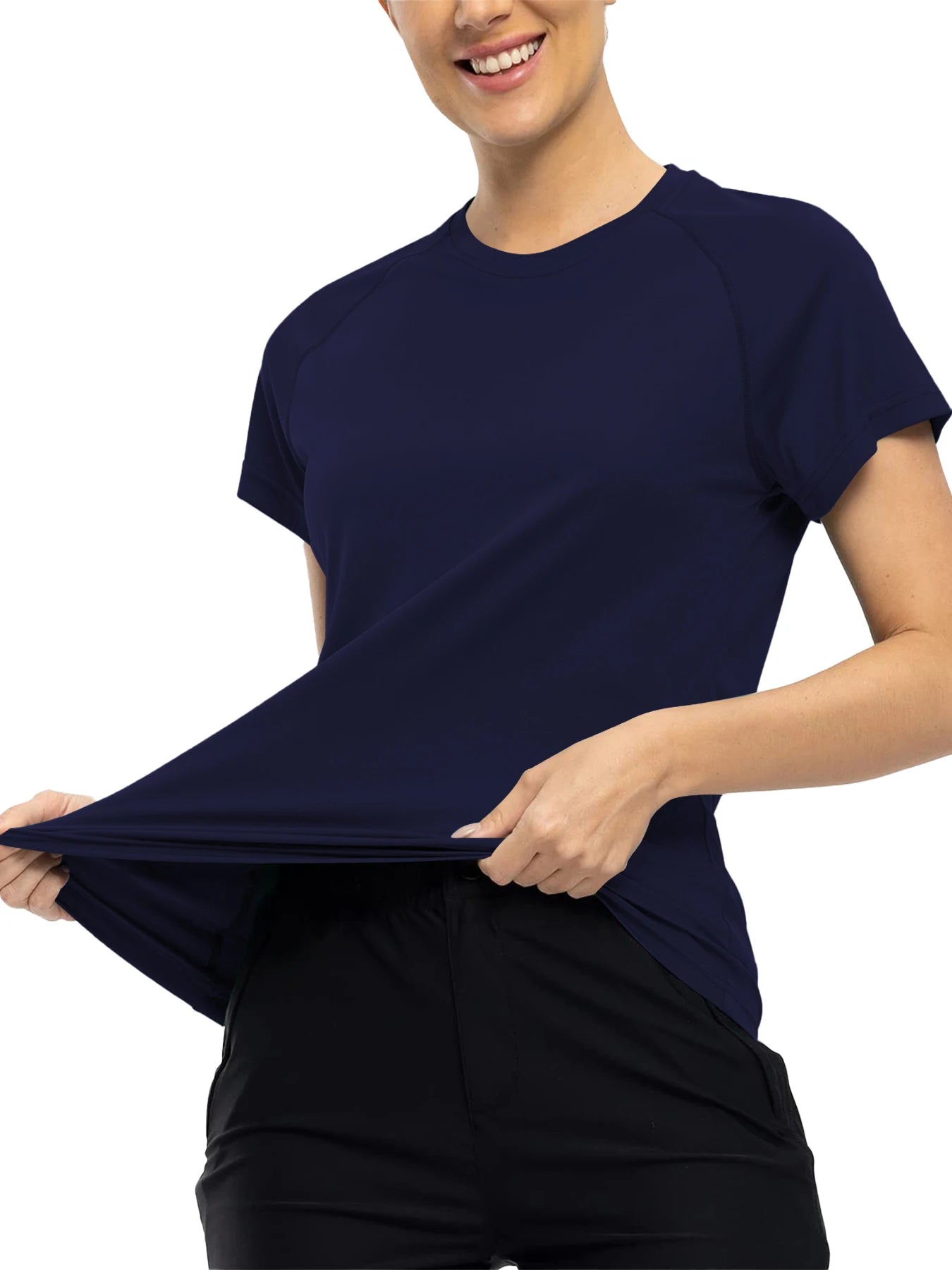 Women’s Quick Dry Short Sleeve Resilience Gym Sports Moisture Wicking Round Neck T-Shirt Training Exercise Gym Sport Shirt
