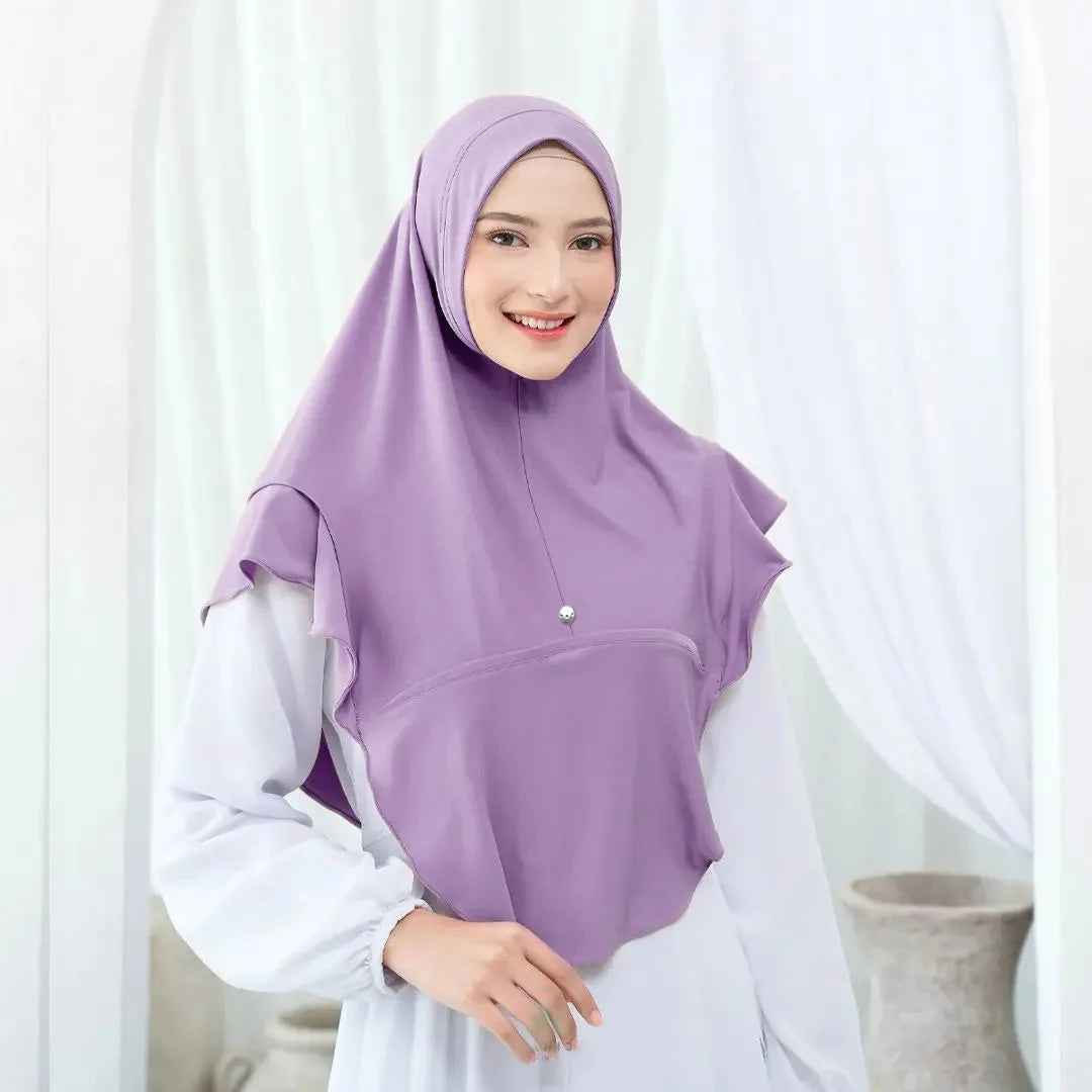 Ready to Wear Turban Hijab for Muslim Women Arab Scarf, One Piece Amira Islamic Headscarf Malaysian Headband Shawls Eid