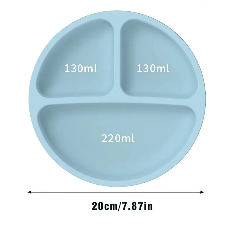 Silicone Tableware Children's Dinner Plate Divided Dinner Plate Auxiliary Training Tableware Set Snack Bowl