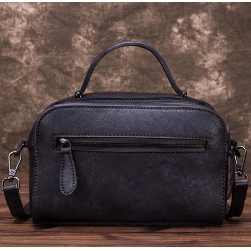 MOTAORA Genuine Leather Women Shoulder Bag Vintage Embossed Bags For Female Hand-painted Retro Crossbody Bag Ladies handbag