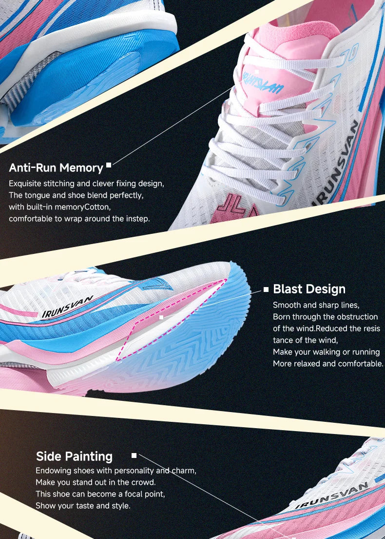IRUNSVAN Shadow Wing 2.0 Carbon 2024 Sport Shoes Original Trendy Casual Sneakers Outdoor Marathon Running Shoes Men Unisex